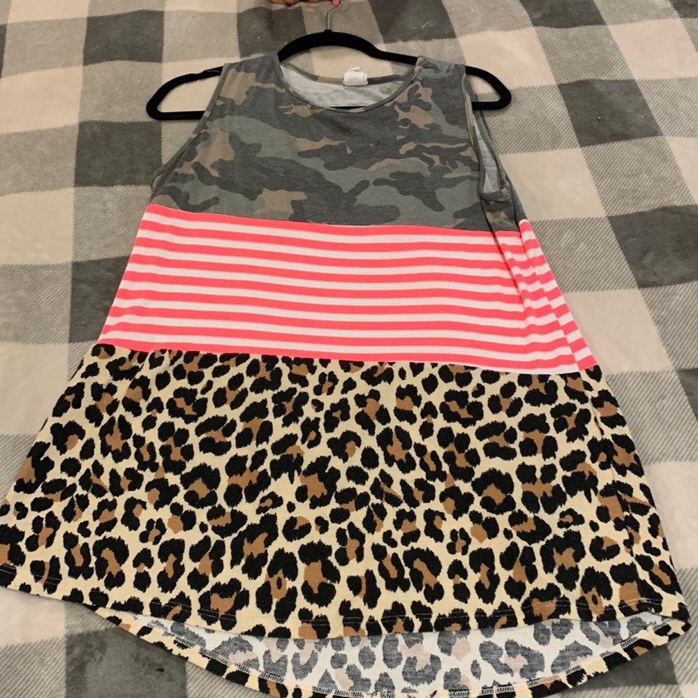 Camo, Stripe, and Cheetah Prink Tank